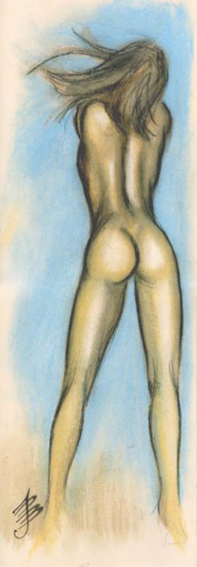 backside in blue
