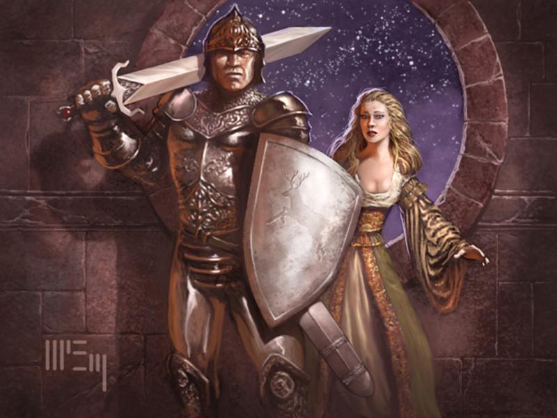 behind the white shield