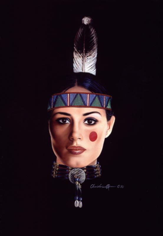 indian girl feather