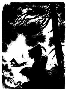 BW-Lioness_Watching_Cabin_by_Frank_Frazetta