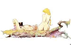 Girl_Observed_by_Undressed_Man_with_Hat_by_Frank_Frazetta